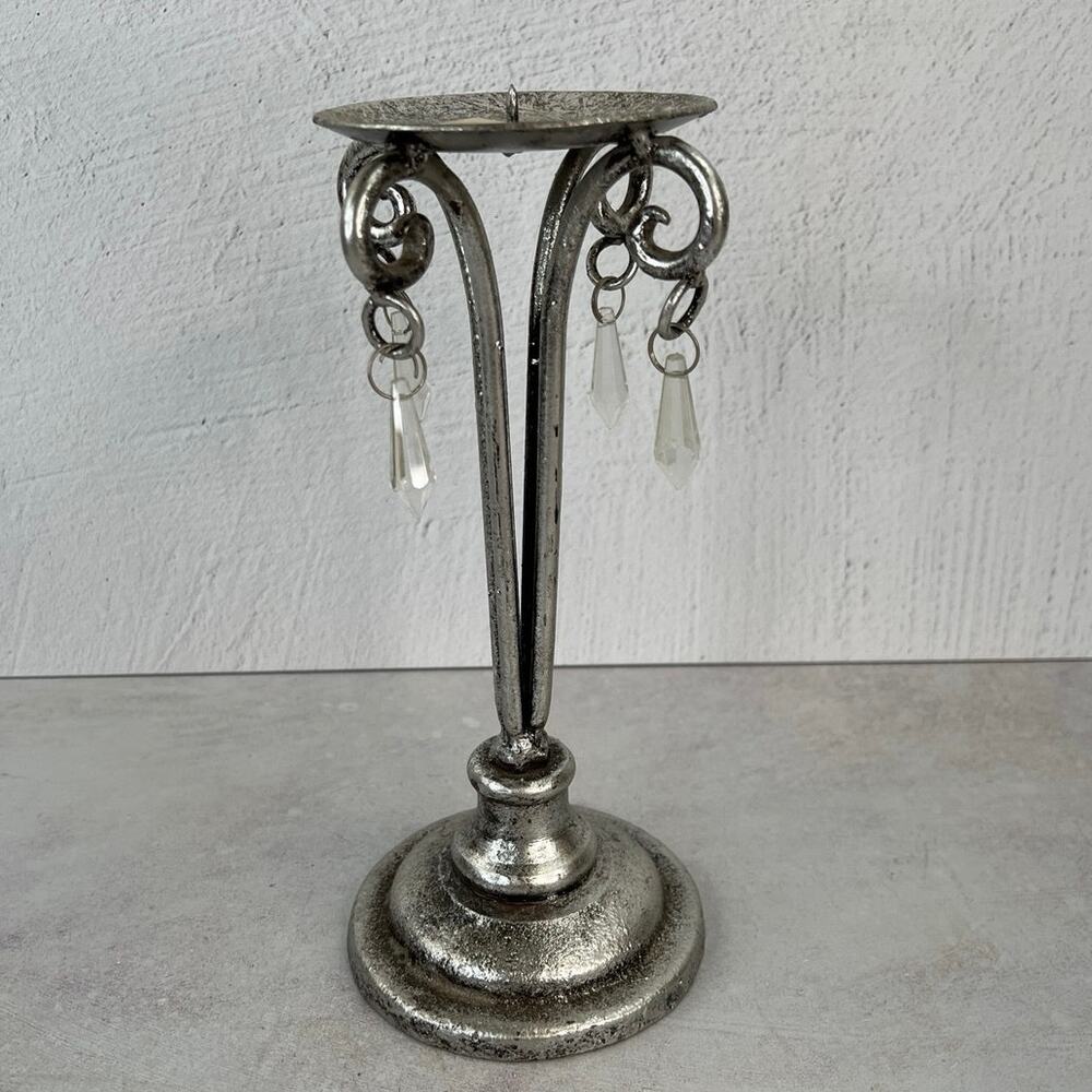 Vintage‎ Iron Candle Stick 10” tall